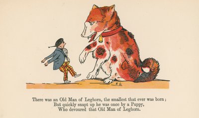 Havia um Velho Homem de Leghorn, o menor que já nasceu, de "Um Livro de Tolices", publicado por Frederick Warne and Co., Londres, c.1875 de Edward Lear